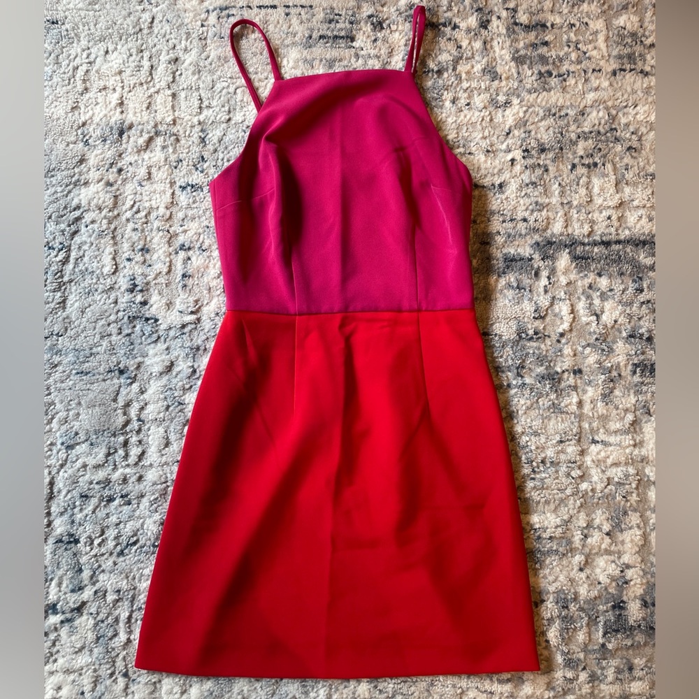 NWOT French Connection Women’s Size 2 Pink and Orange A-Line Dress